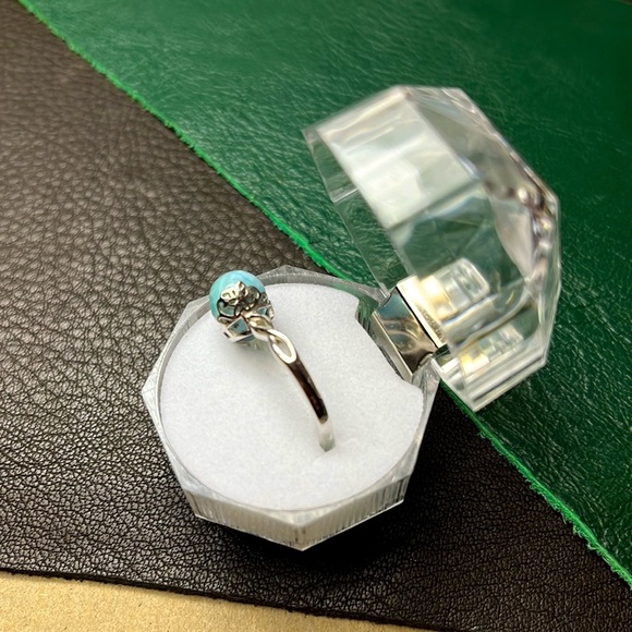 Sterling Silver Larimar Resizable Ring - Picture 4 of 4